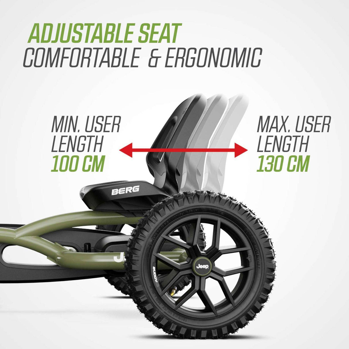 BERG Jeep® Buddy Wrangler Green Go-Kart