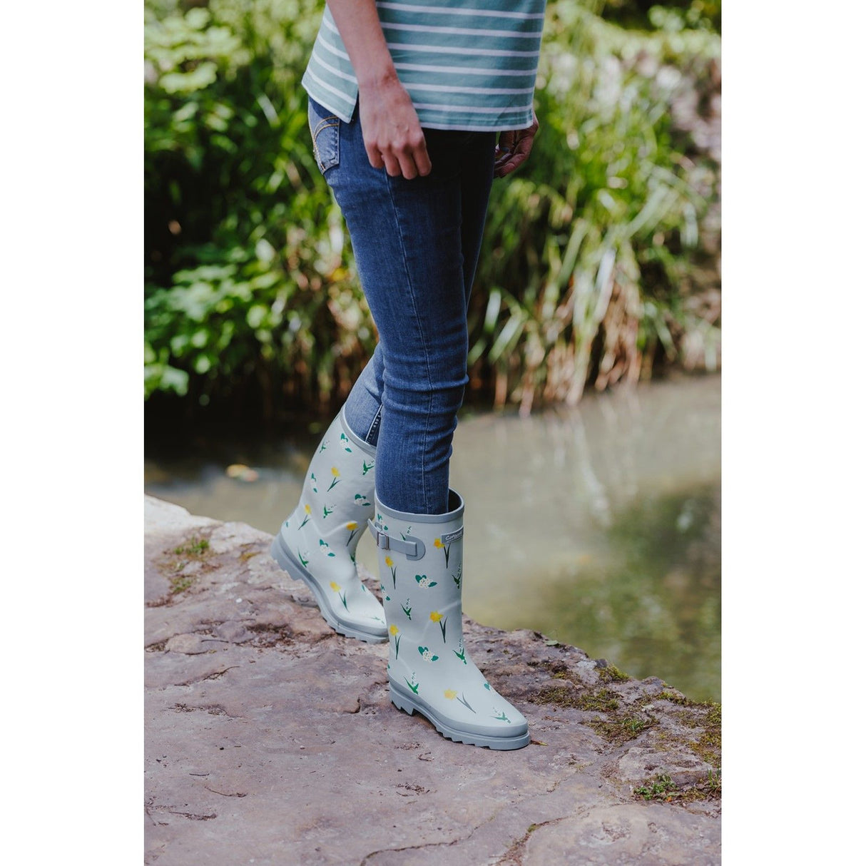 Cotswold Womens Wildflower Tall Wellingtons Mint