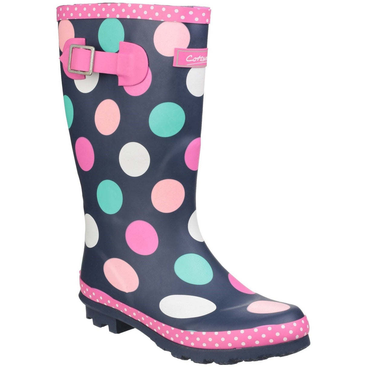Cotswold Junior Kids Dotty Pull On Wellington Boot Multicoloured