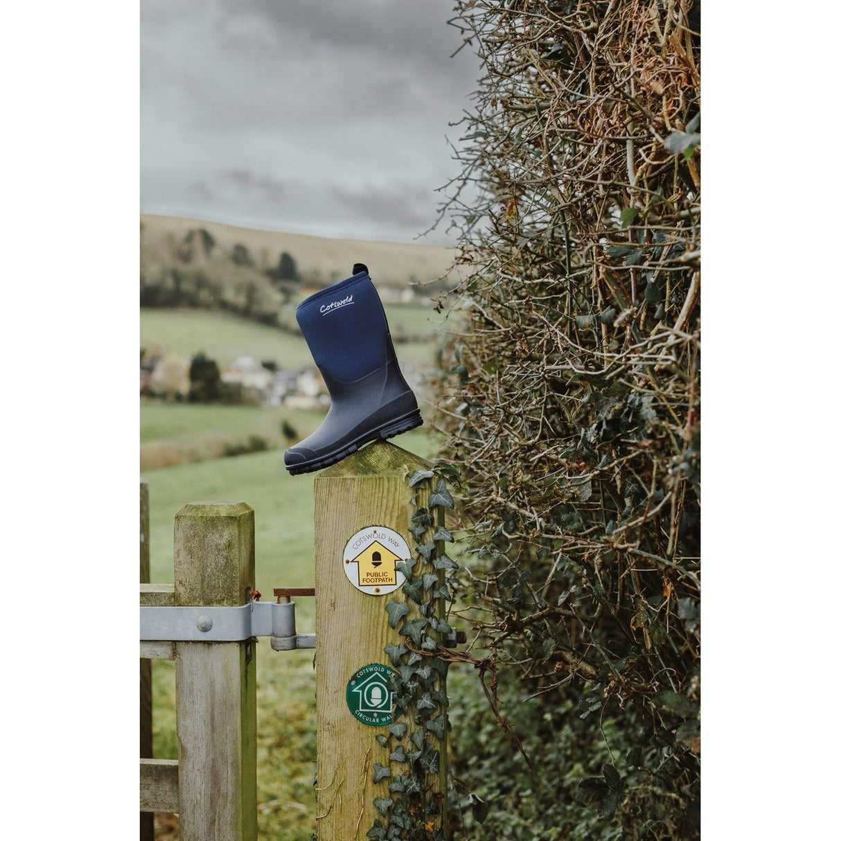 Cotswold Kids Hilly Neoprene Childrens Wellington Boot Navy