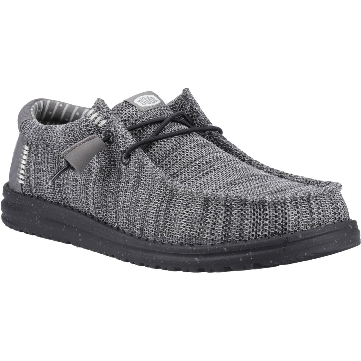 HEYDUDE Mens Wally Stretch Mesh Shoes Granite Grey/Black