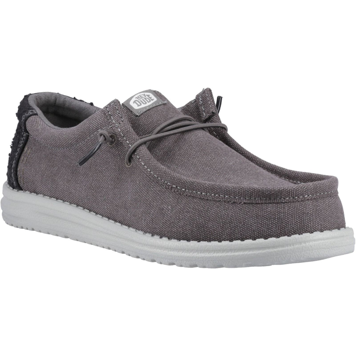 HEYDUDE Mens Wally Workwear Shoes Granite Grey/Black
