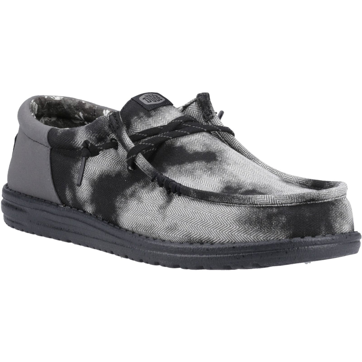 HEYDUDE Mens Wally Funk Overdye Shoe Black/Granite Grey