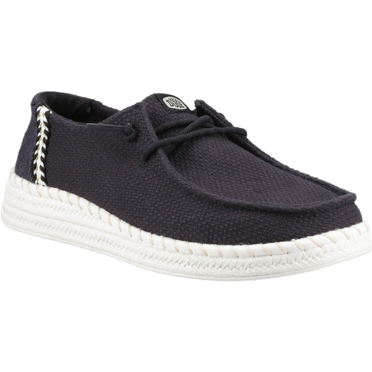 HEYDUDE Womens Wendy Espadrille Woven Shoes Black
