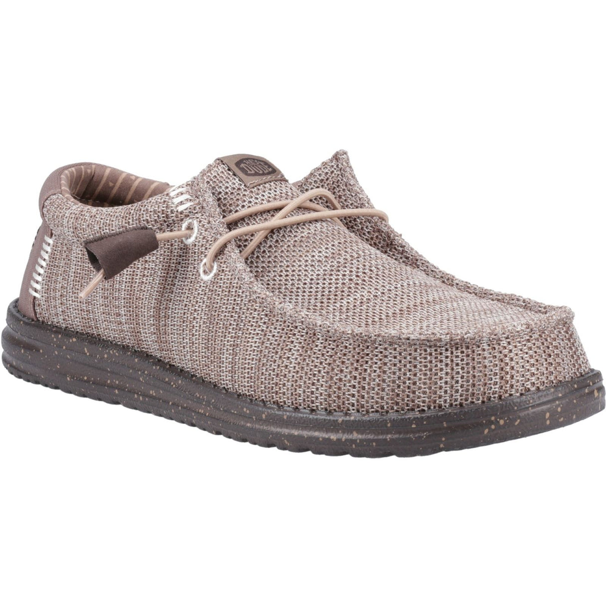 HEYDUDE Mens Wally Stretch Mesh Shoes Deep Taupe/Mole Brown