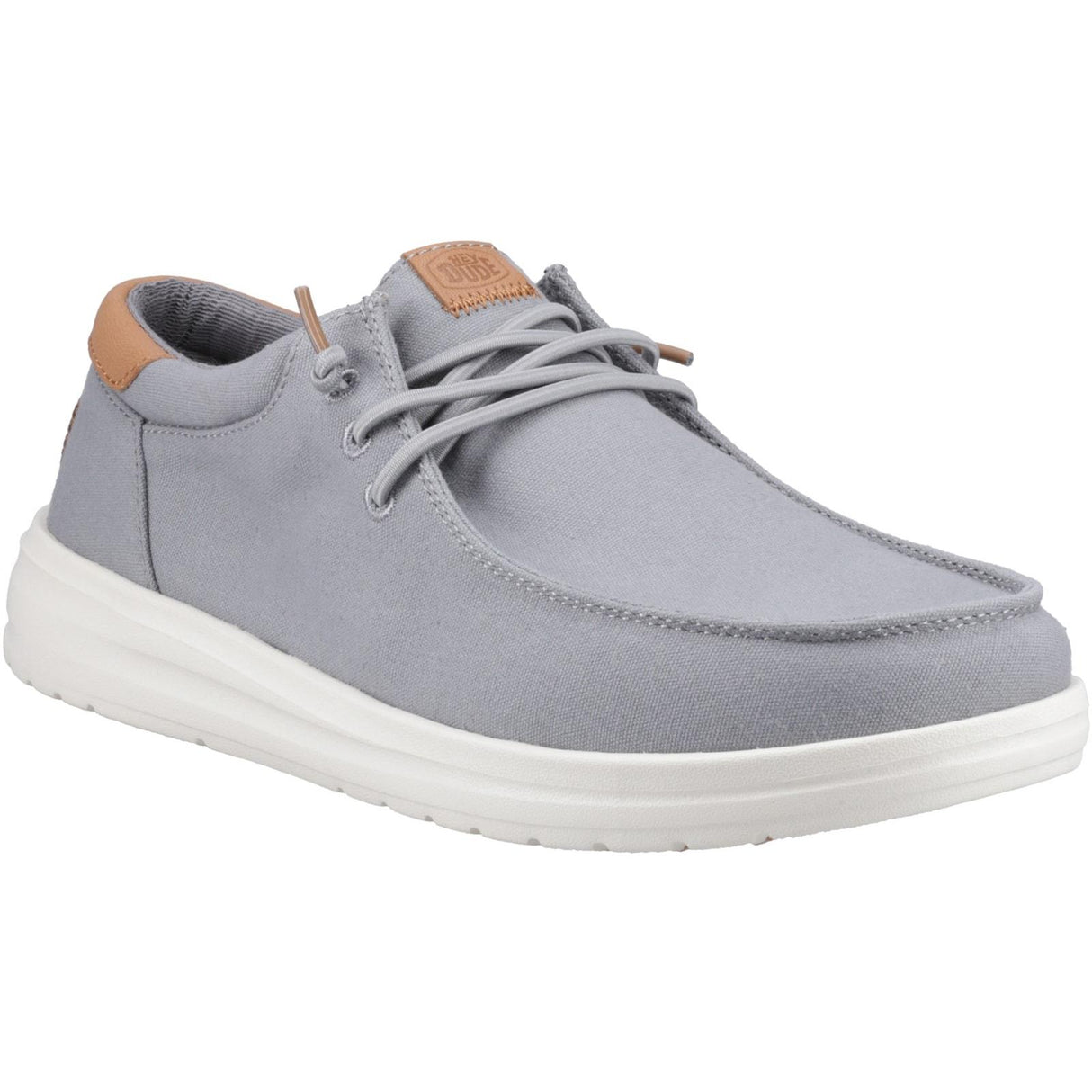 HEYDUDE Mens Paul Canvas Shoes Monument Grey