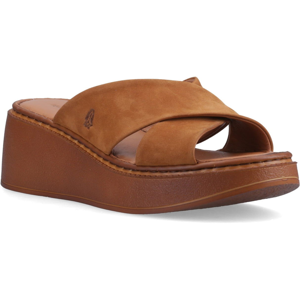 Hush Puppies Womens Bobbi Wedge Sandal Tan Nubuck