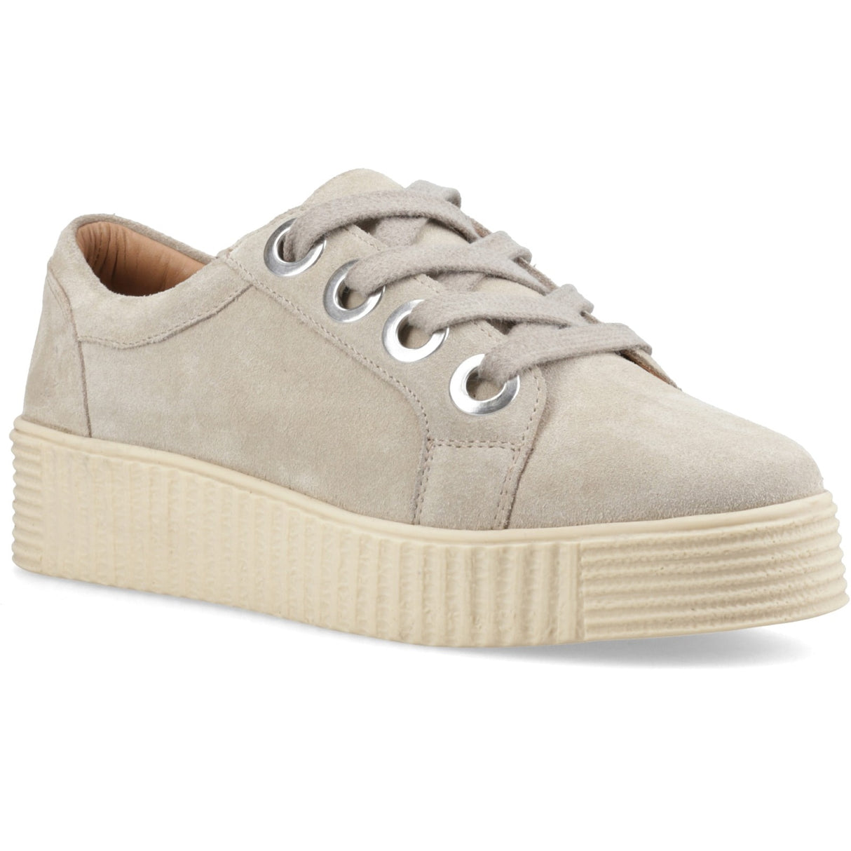 Hush Puppies Womens Tamsin Suede Trainer Taupe