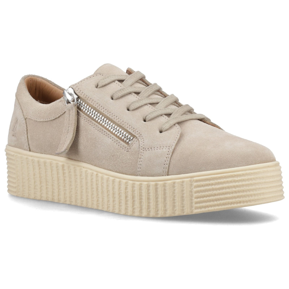 Hush Puppies Womens Tara Suede Trainer Taupe
