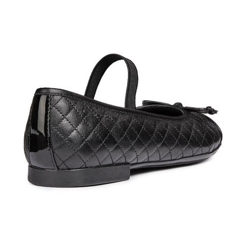 Geox Junior Girls Plie' Junior School Shoe Black