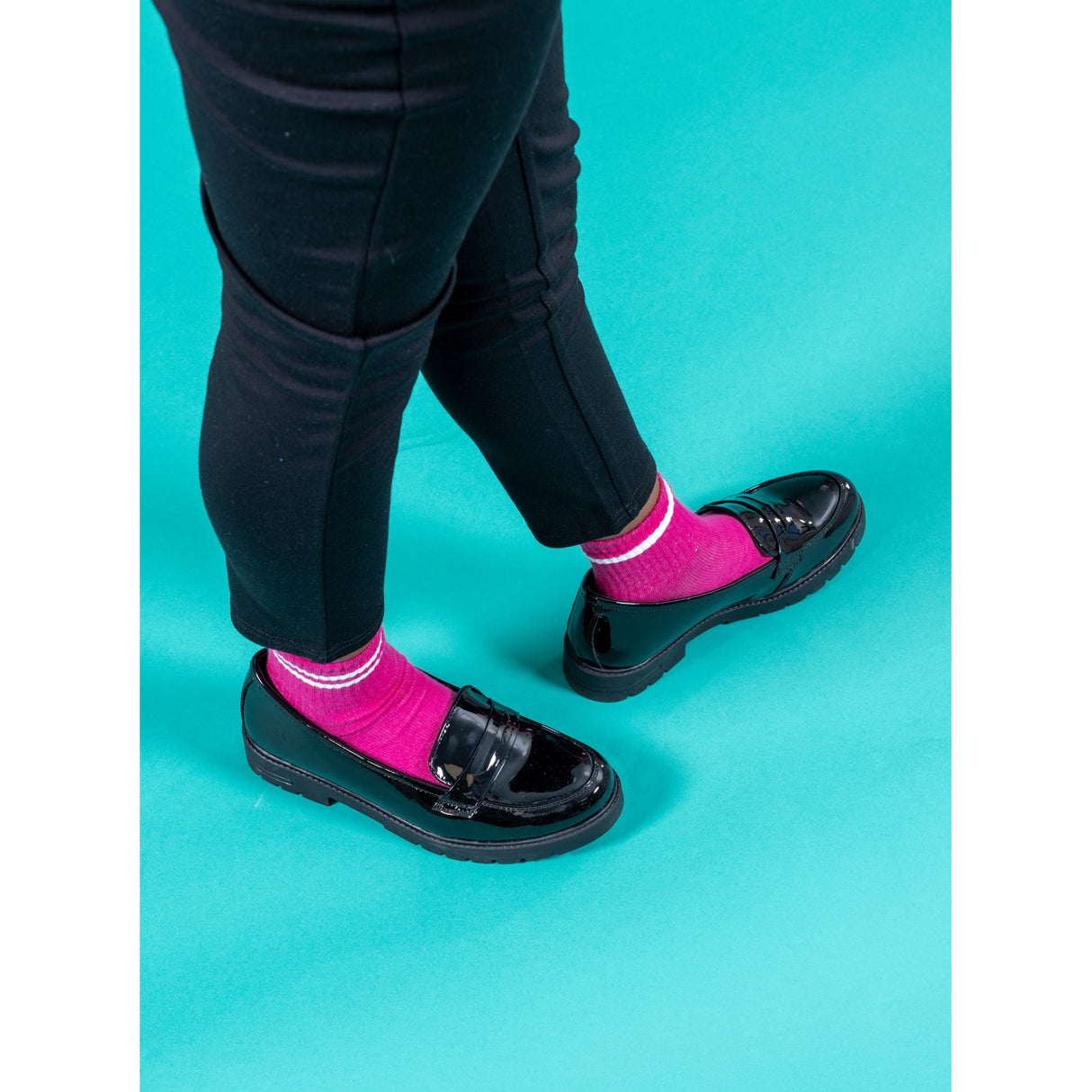 Hush Puppies Girls Hazel Patent SNR Shoe Black