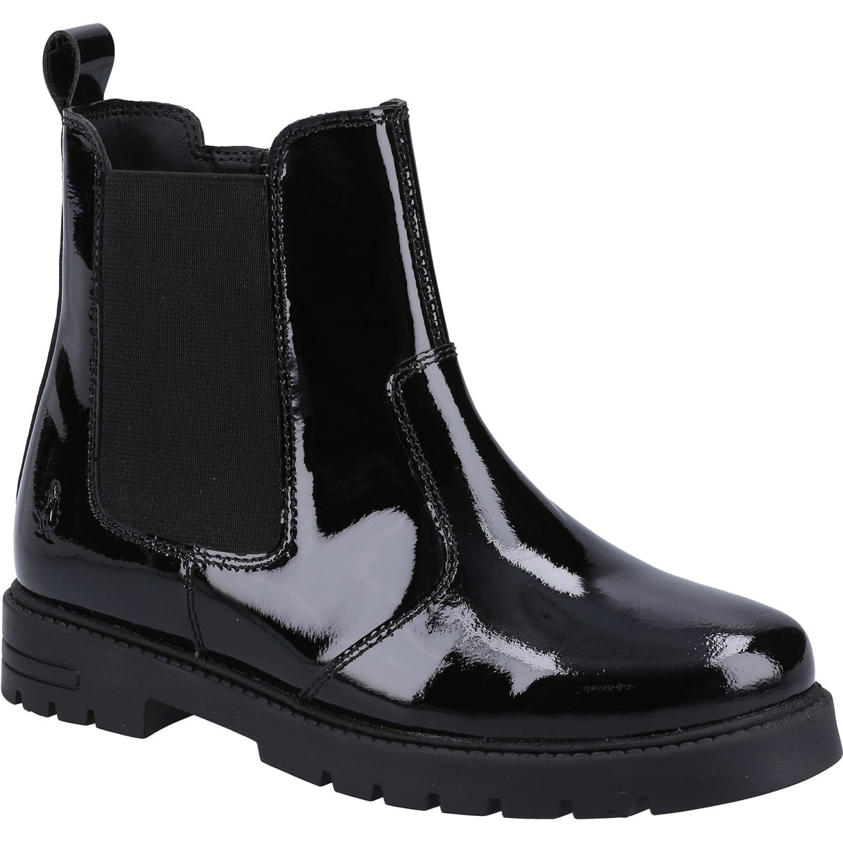 Hush Puppies Junior Girls Laura Patent JNR Chelsea Black