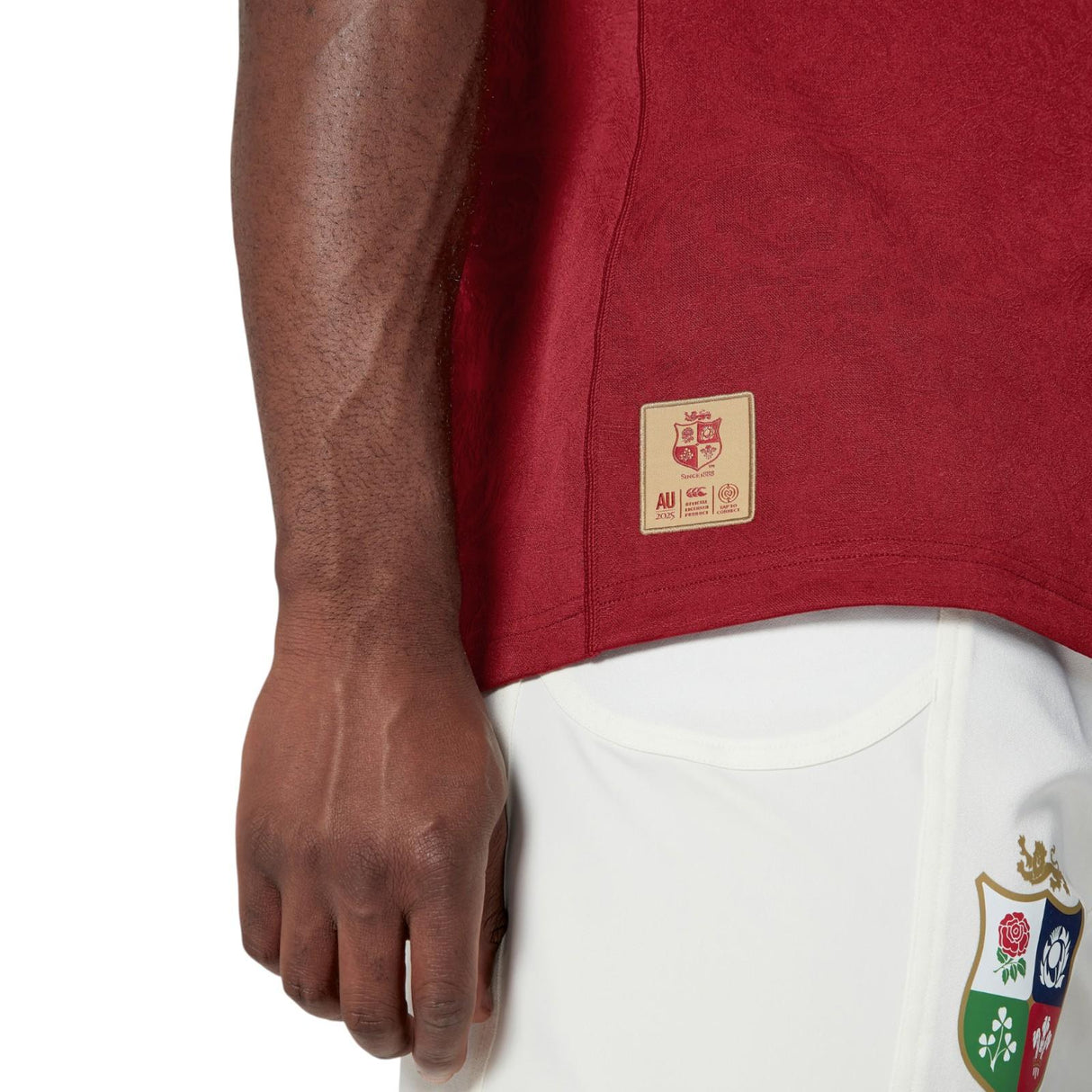 Canterbury British & Irish Lions Rugby 2024/25 Unisex Short Sleeved Replica Jersey Close-Up Model Waist View