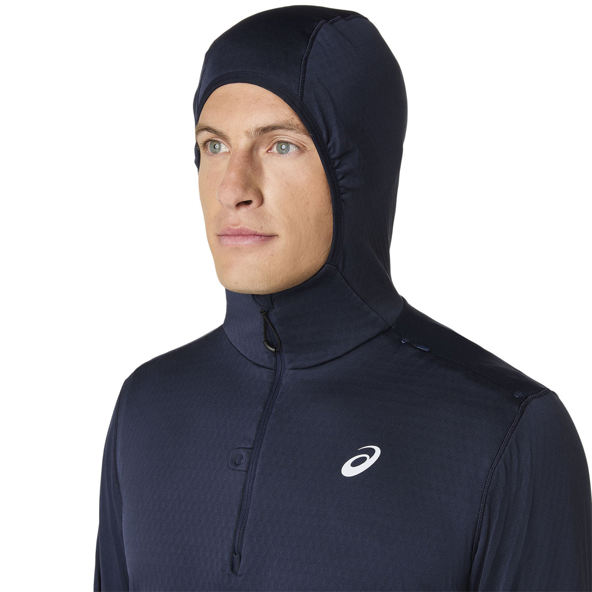 Asics Road Winter Mens LS Hoodie Navy