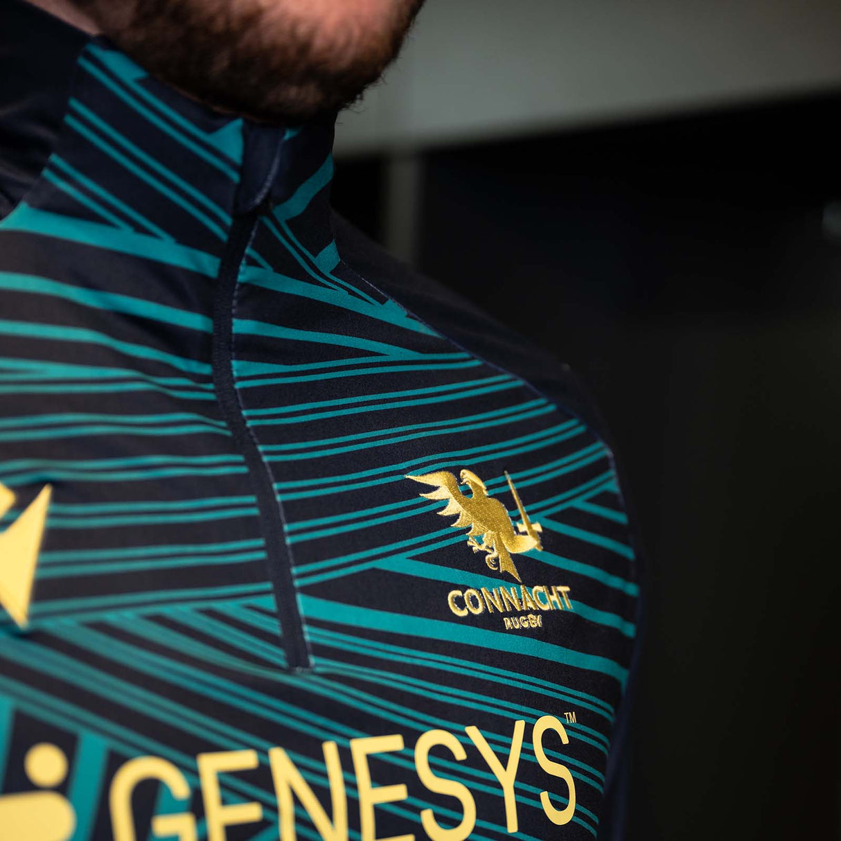 Macron Connacht Rugby 2025/26 Mens Warm-Up Training Top