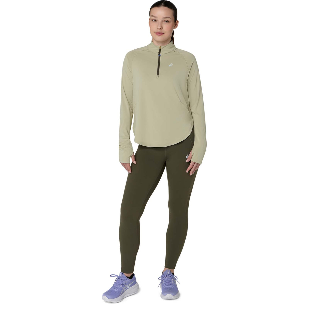 ASICS WMS NAGINO RUN ADJUST HOODIE GRN