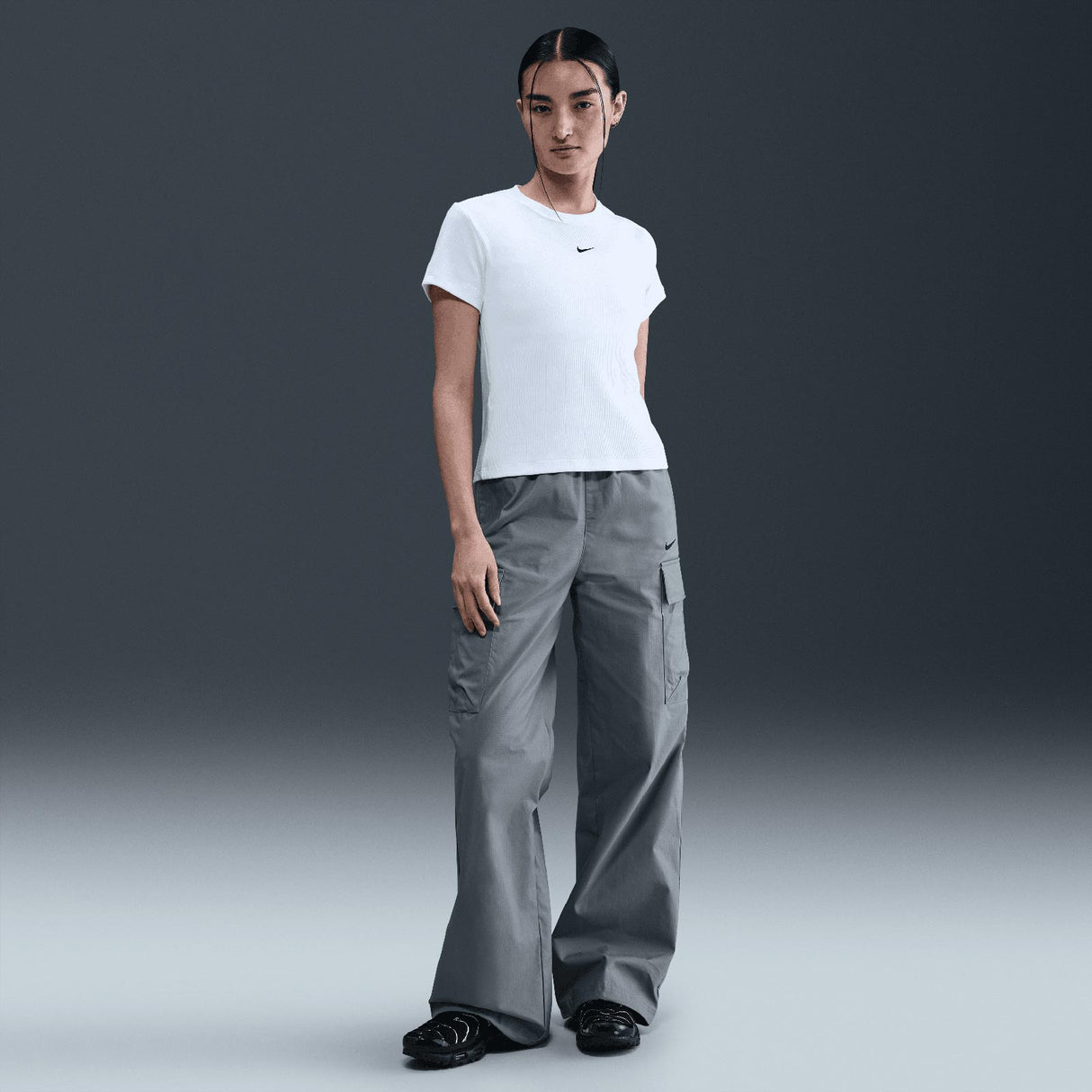 Nike W NSW RIB TGHT SS TEE White