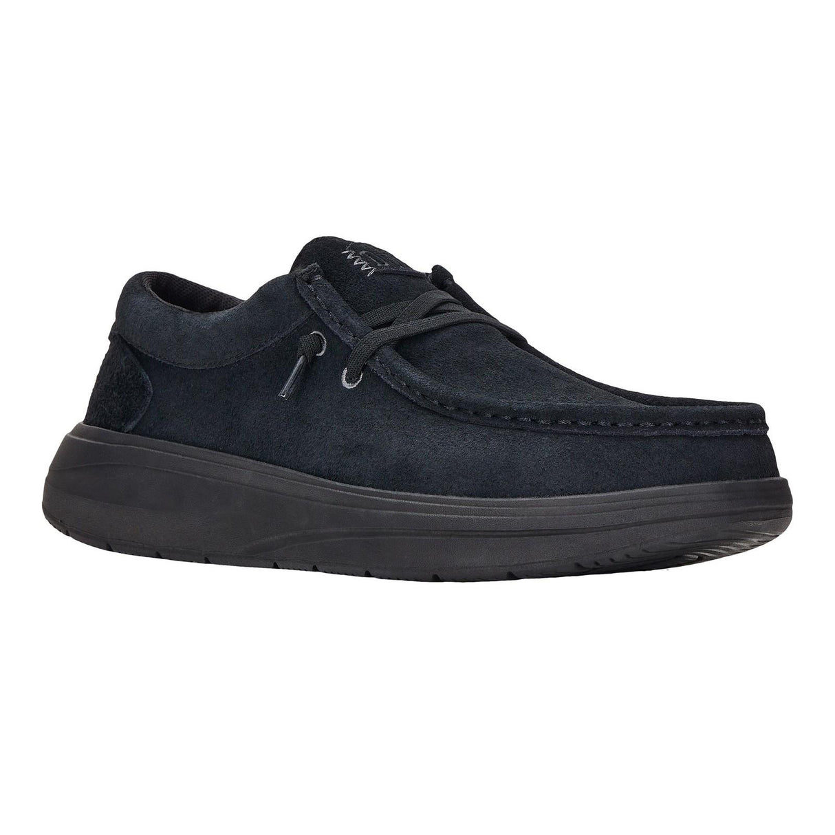 HEYDUDE Mens Wally X Suede Shoes Black