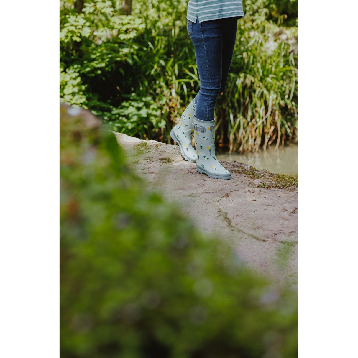 Cotswold Womens Wildflower Tall Wellingtons Mint