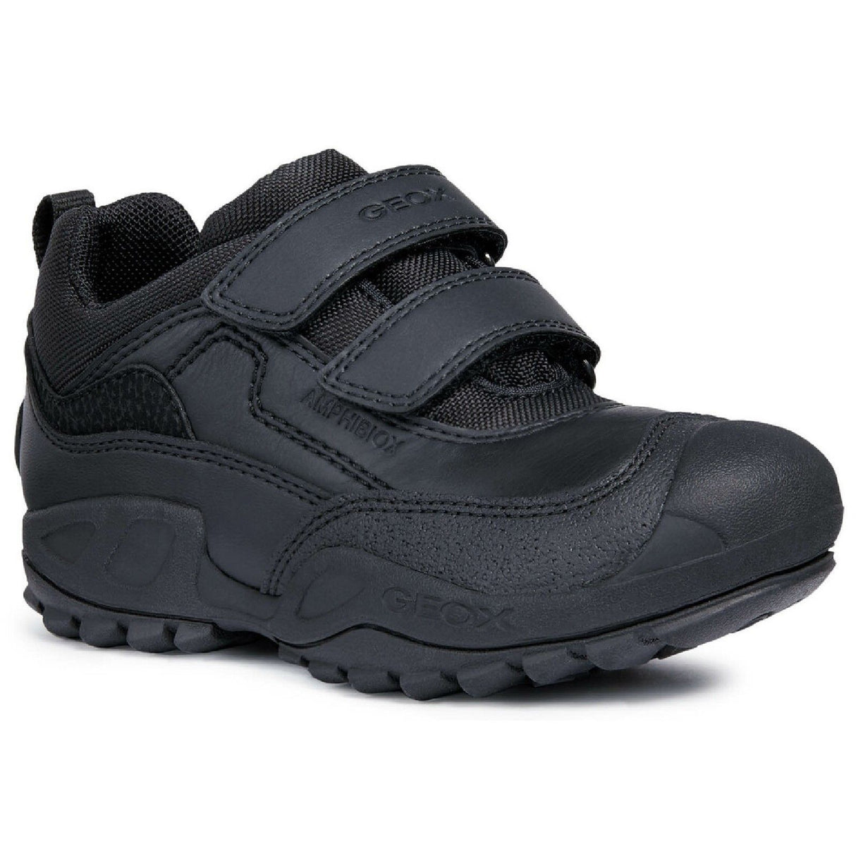 Geox Boys J New Savage B A Waterproof Touch Fastening Trainer Black