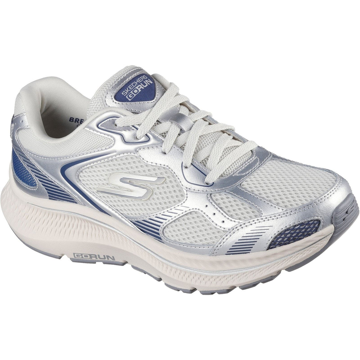 Skechers Womens GO RUN Consistent 2.0 Volt Trainer Silver/Navy