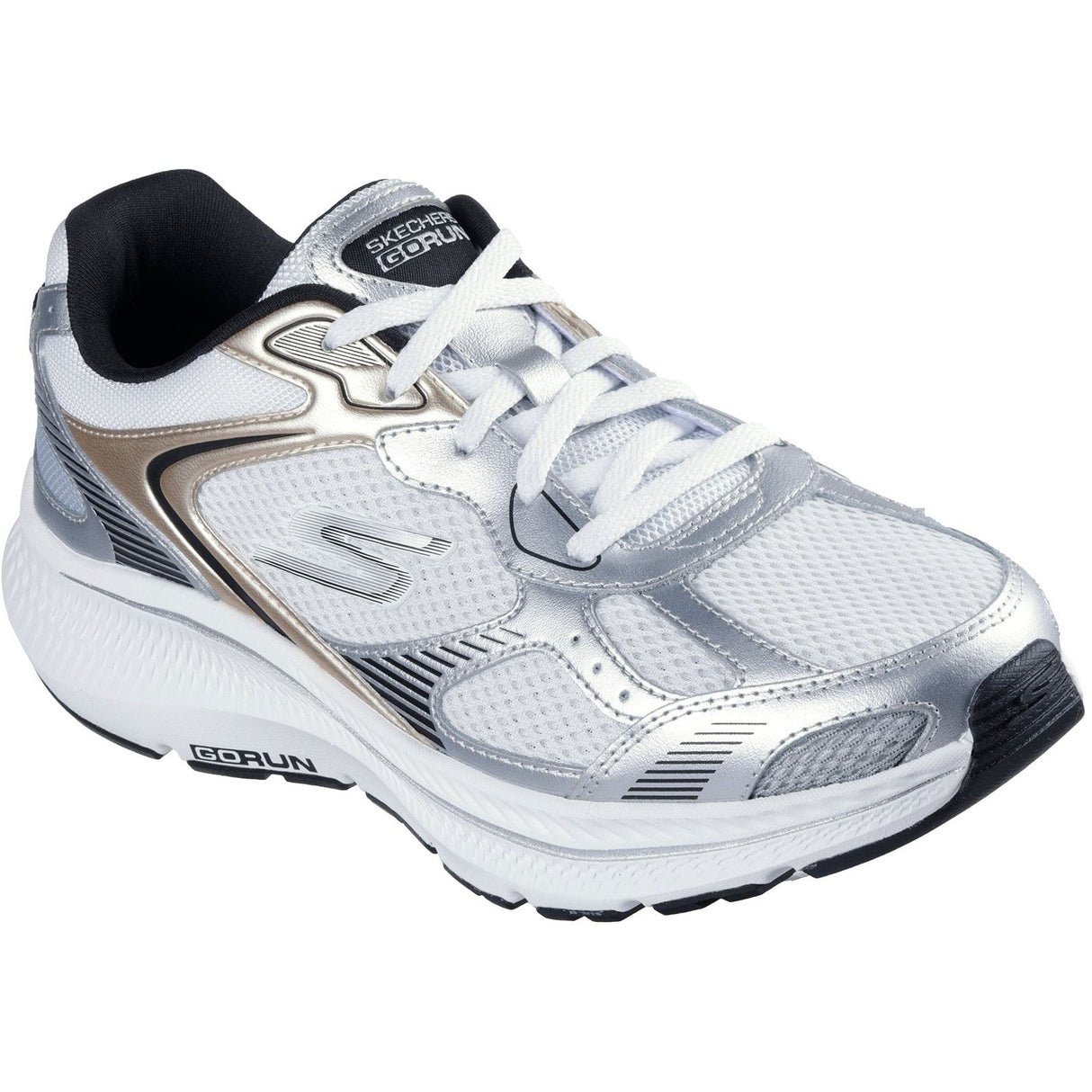 Skechers Womens GO RUN Consistent 2.0 Volt Trainer White/Silver/Black