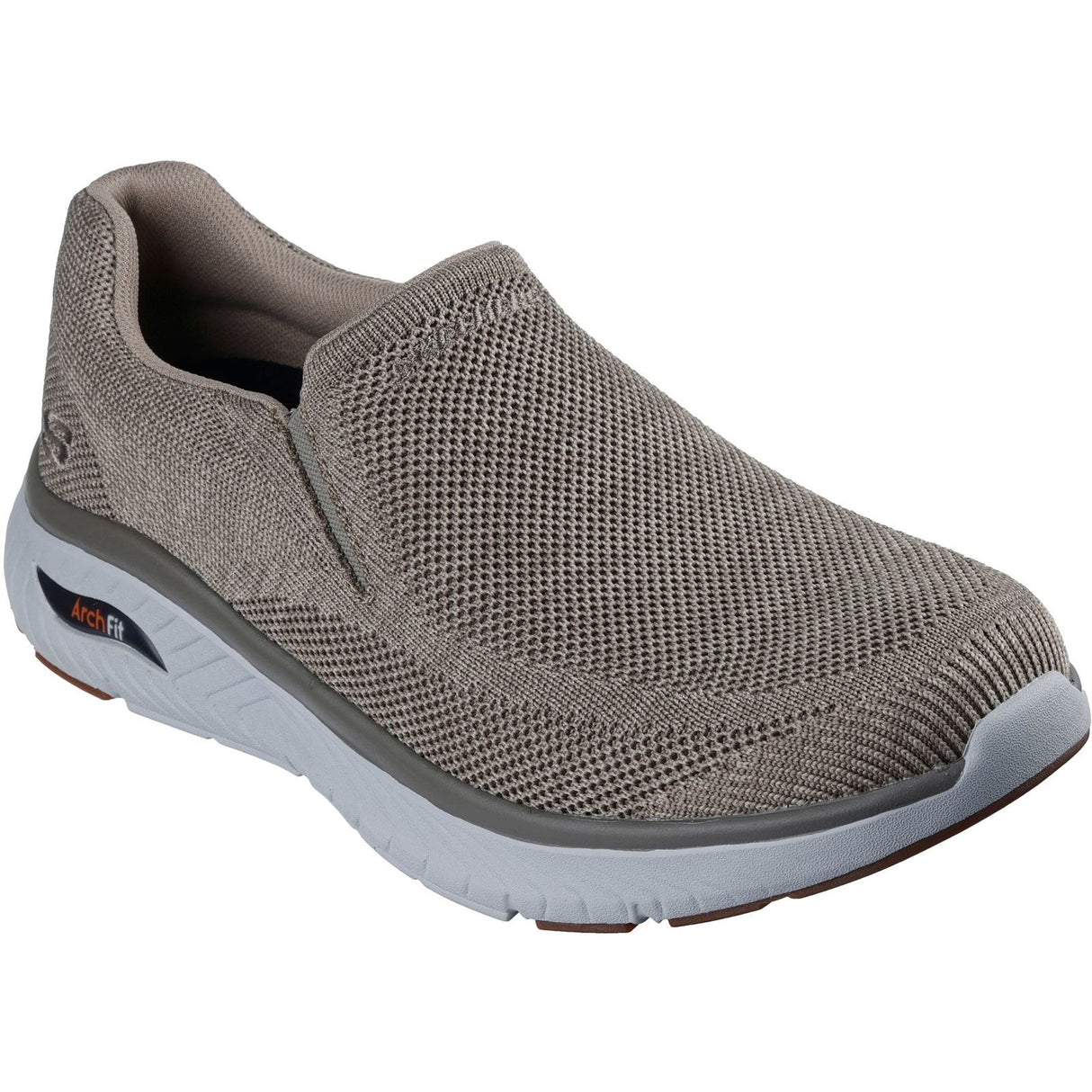 Skechers Mens Arch Fit Crosser Locke Trainer Taupe