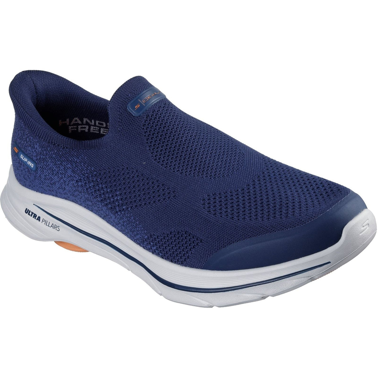 Skechers Mens Go Walk 8 Pelayo Trainers Navy/Orange