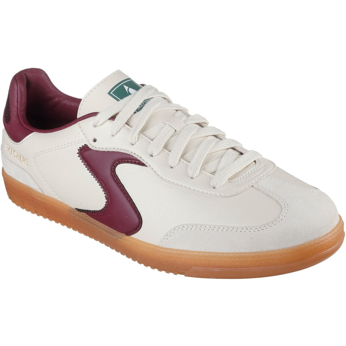 Skechers Mens Hotshot Pyke Trainer Natural/Burgundy