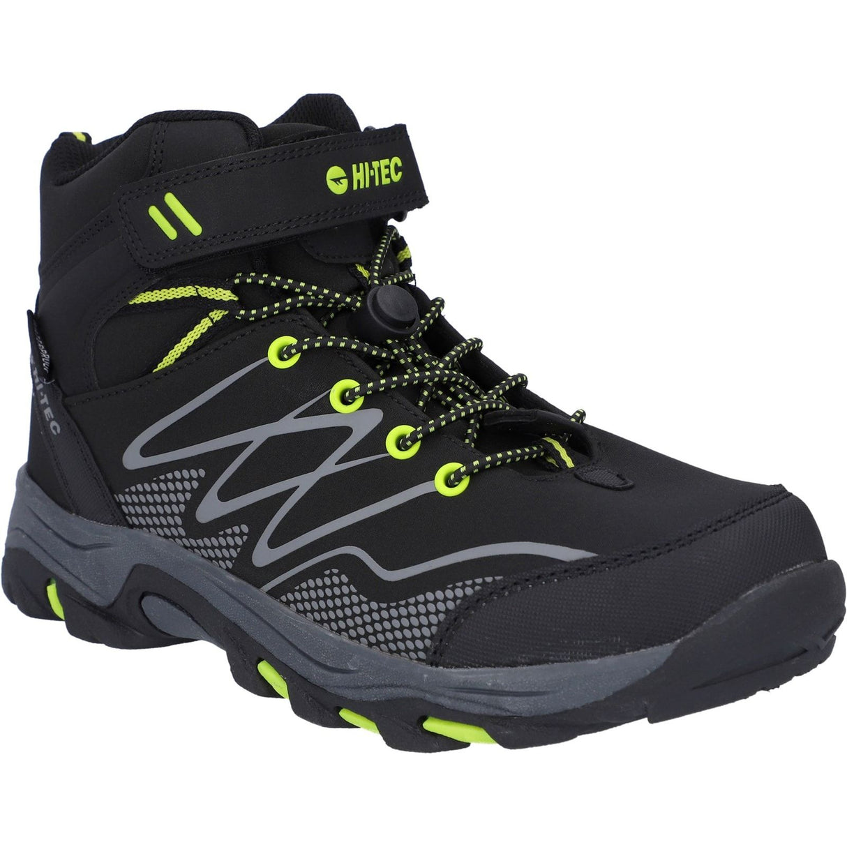 Hi-Tec Junior Boys Blackout Mid Boots Black/Lime