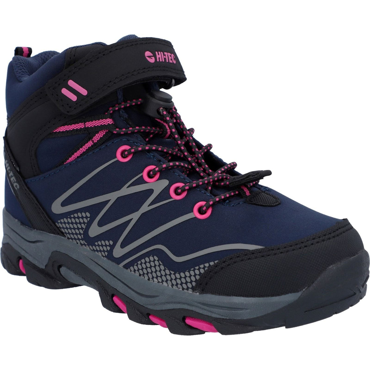 Hi-Tec Junior Girls Blackout Mid Boots Navy/Magenta