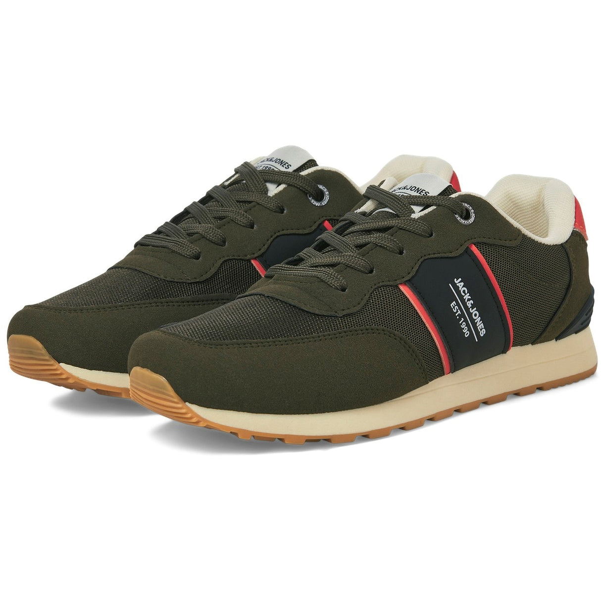 Jack & Jones Mens Spirit Runner Trainer Olive Night