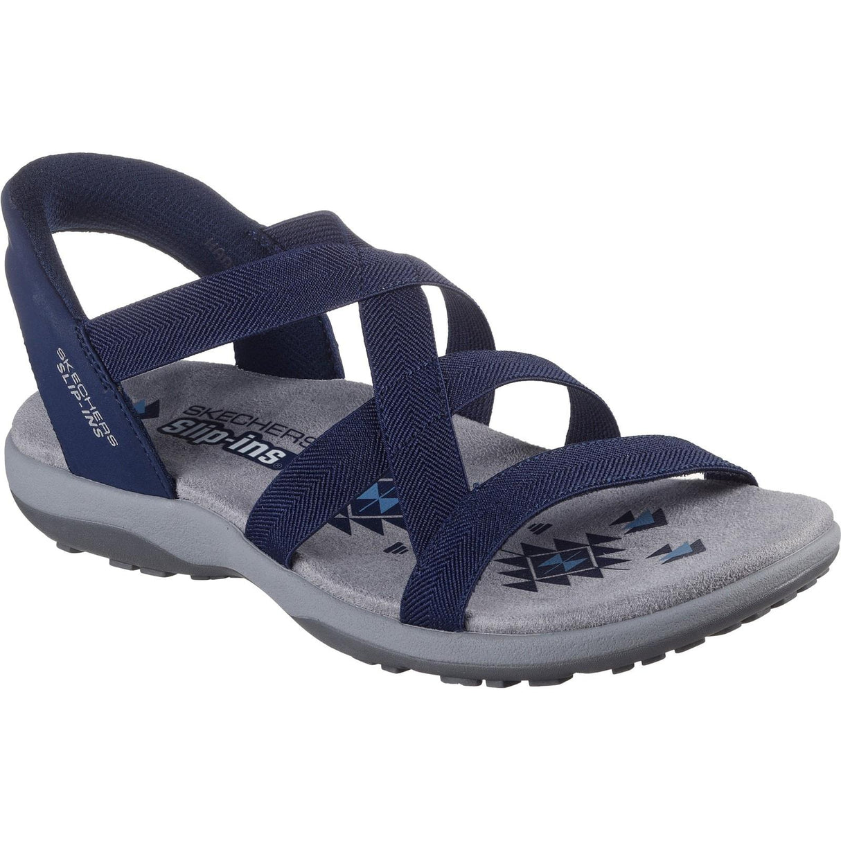 Skechers Womens Reggae Slim Stretch Flex Sandal Navy