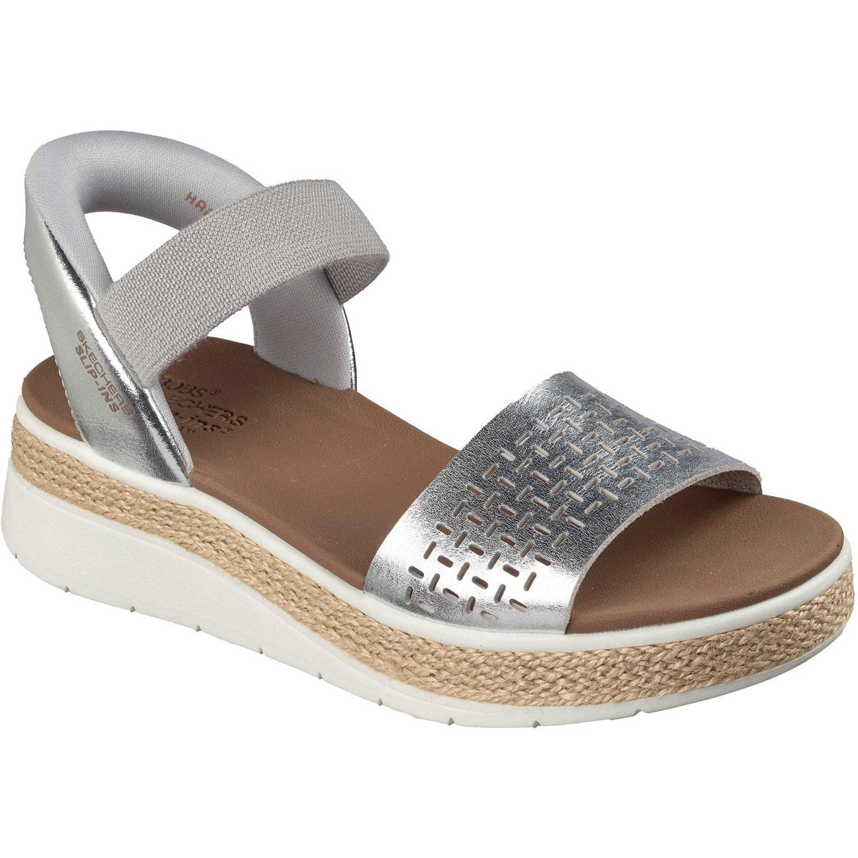 Skechers Womens BOBS Sun Ray Sandal Silver