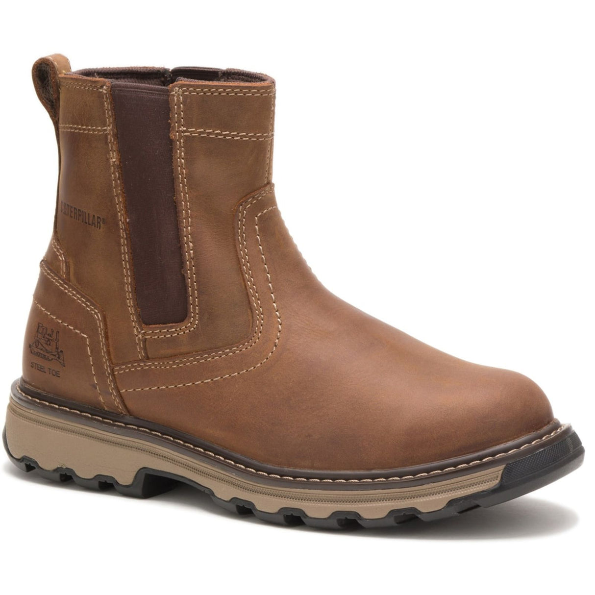 Caterpillar Mens Pelton Safety Boot Dark Beige