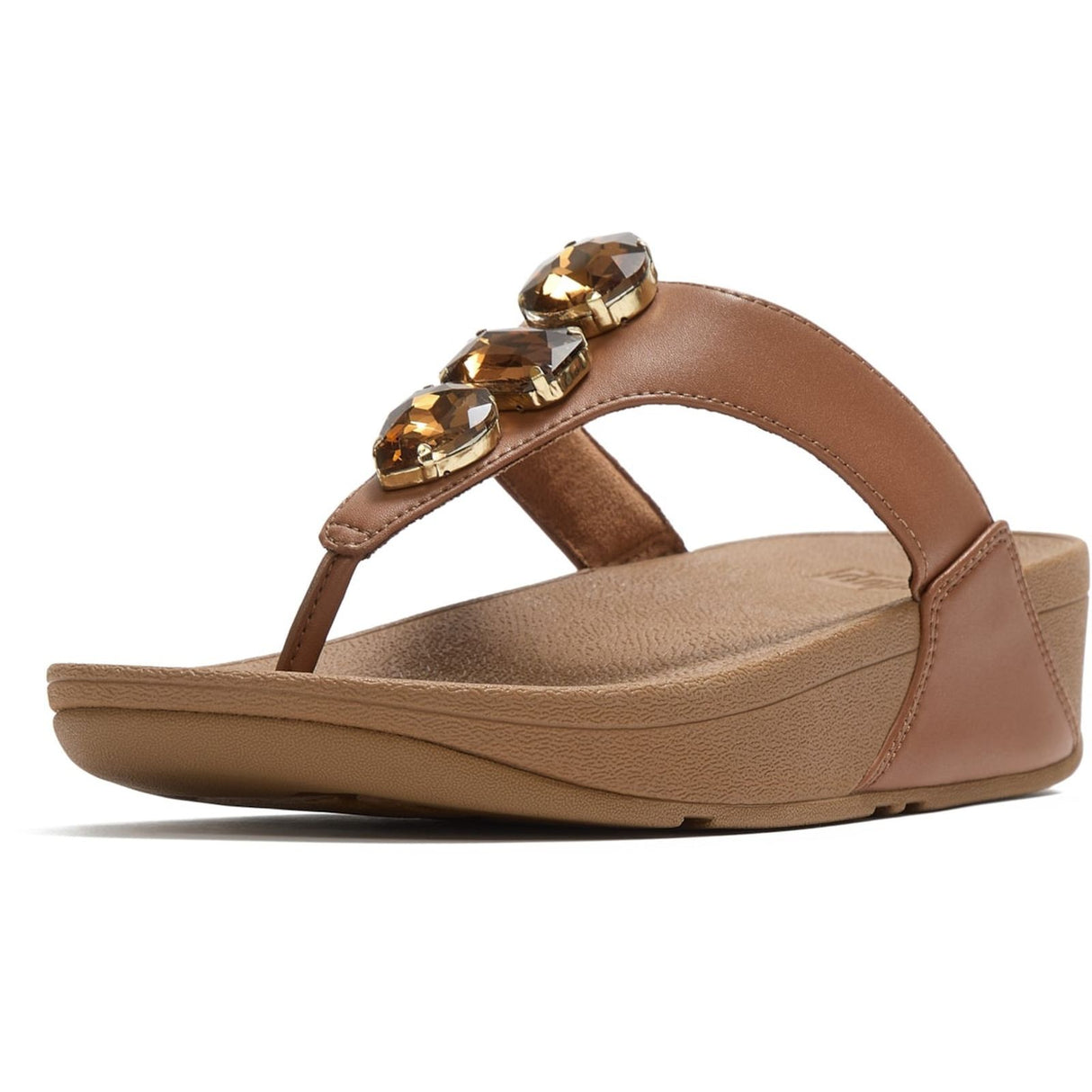 Fitflop Womens Lulu Ultra-Jewel Toe-Post Sandals Deep Tan