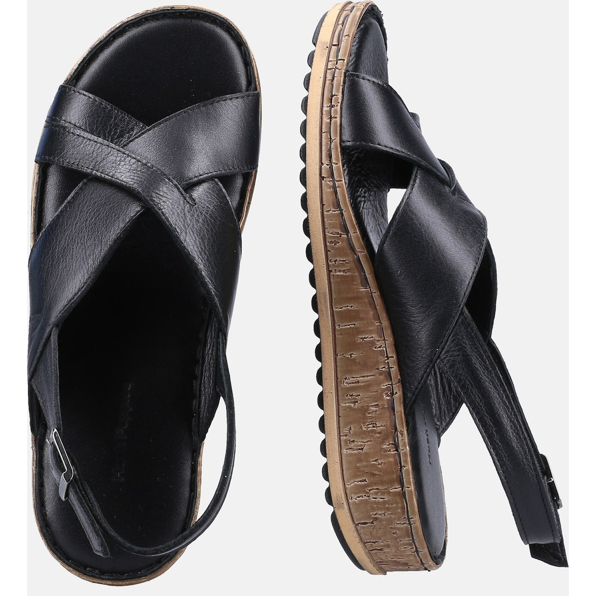 Hush Puppies Womens Elena Cross Over Wedge Sandal Black