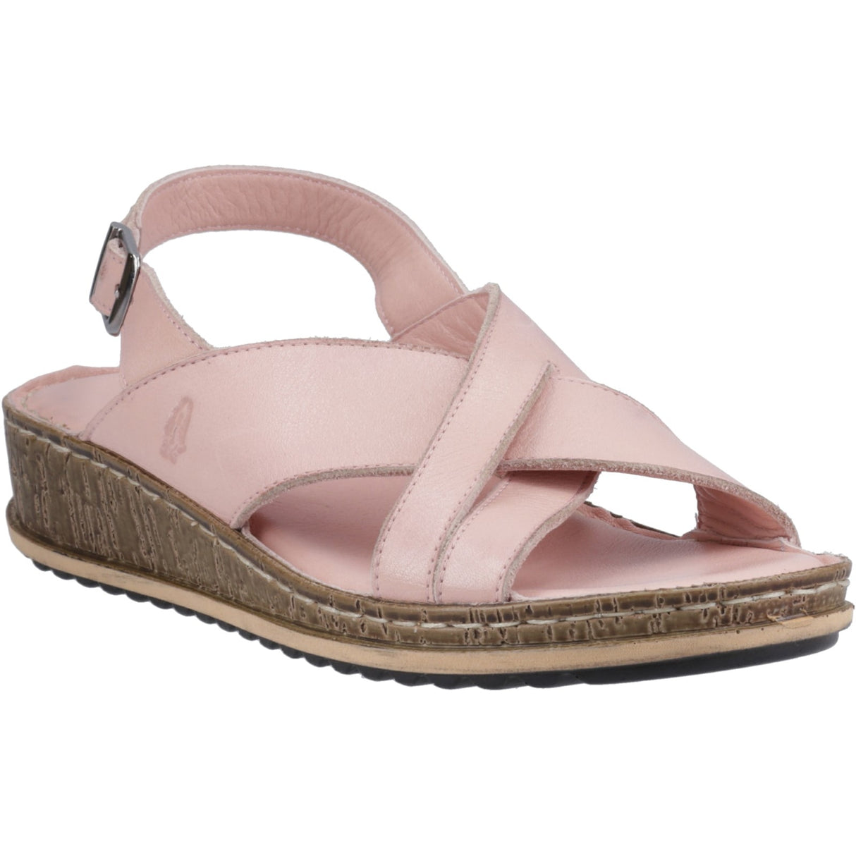 Hush Puppies Womens Elena Cross Over Wedge Sandal Blush