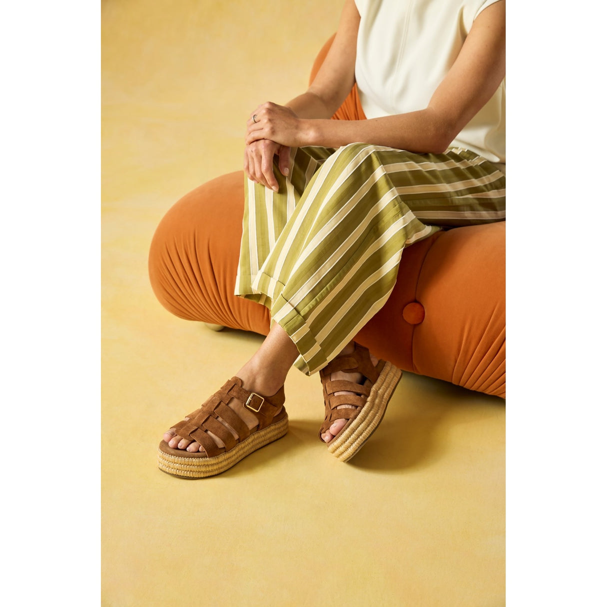 Hush Puppies Womens Rosetta Gladiator Tan