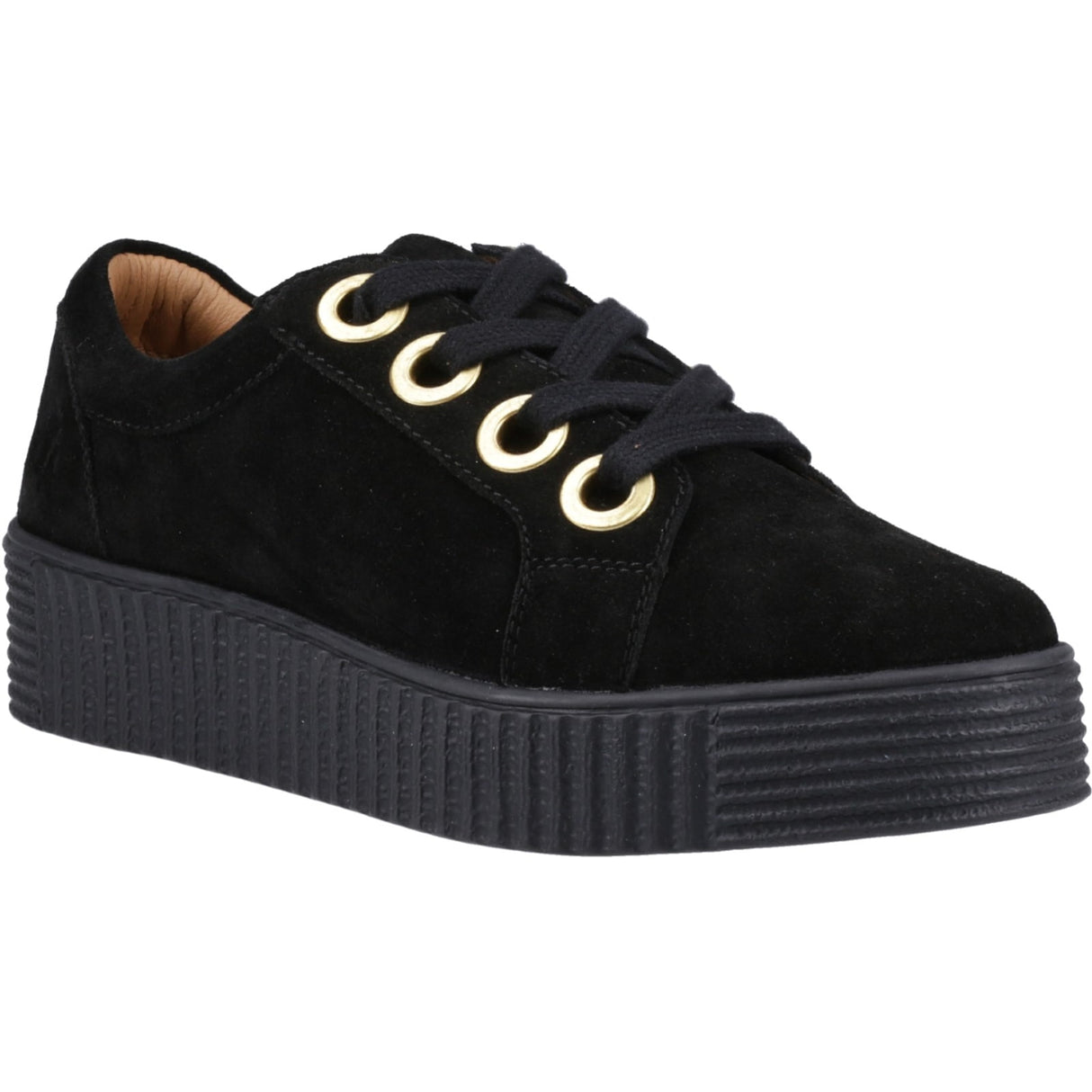 Hush Puppies Womens Tamsin Suede Trainer Black