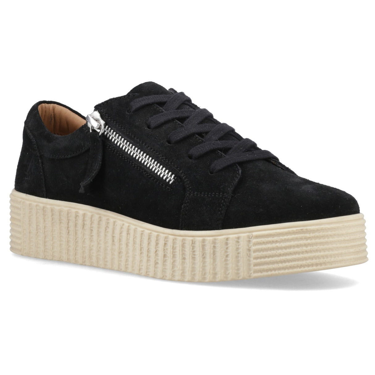 Hush Puppies Womens Tara Suede Trainer Black