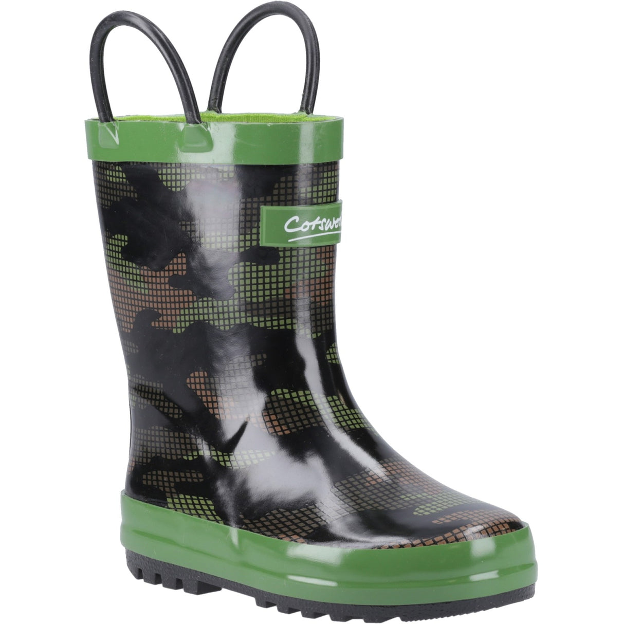 Cotswold Junior Kids Puddle Waterproof Pull On Boot Camouflage