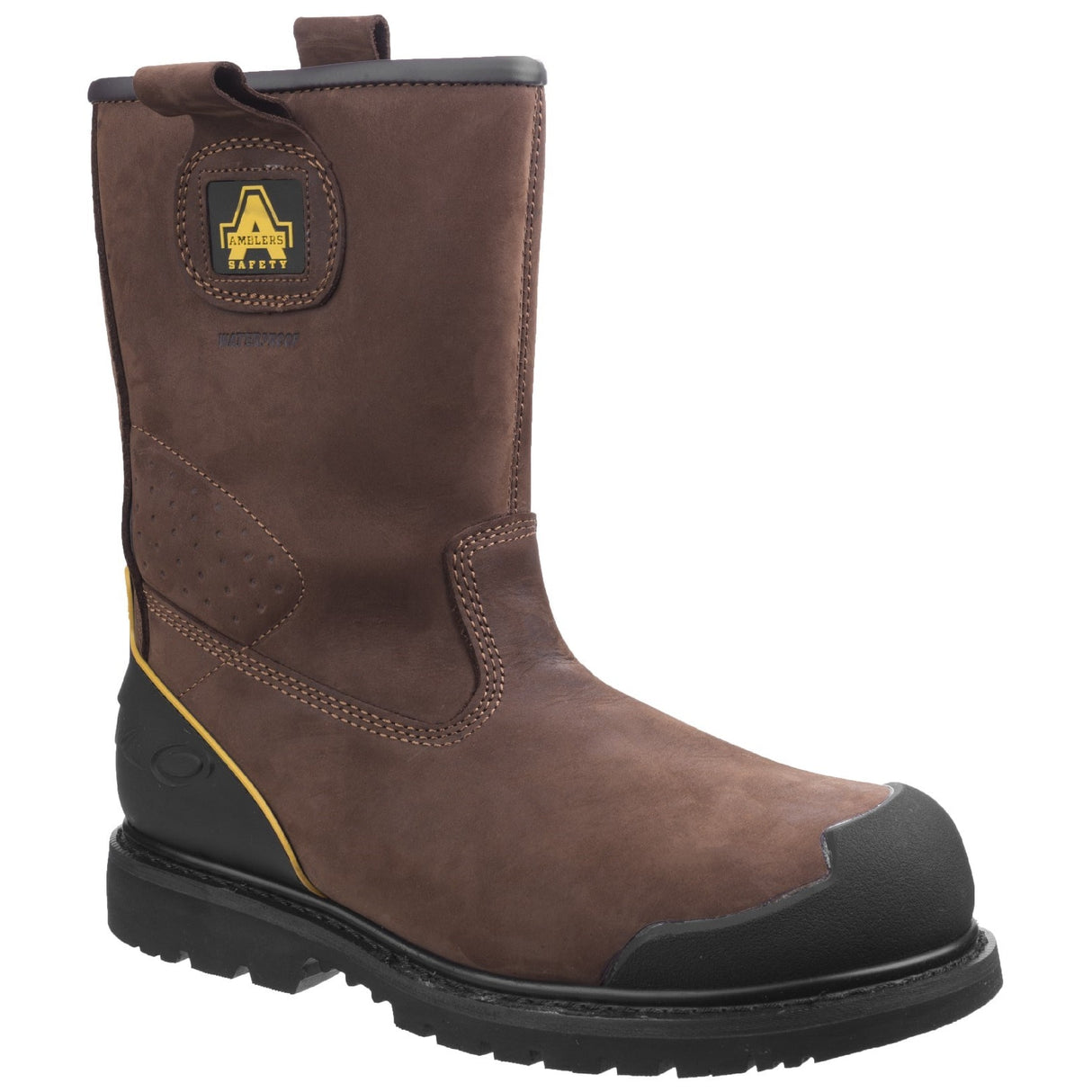 Amblers Safety Mens FS223 Goodyear Welted Waterproof Pull on Industrial Safety Boot Brown