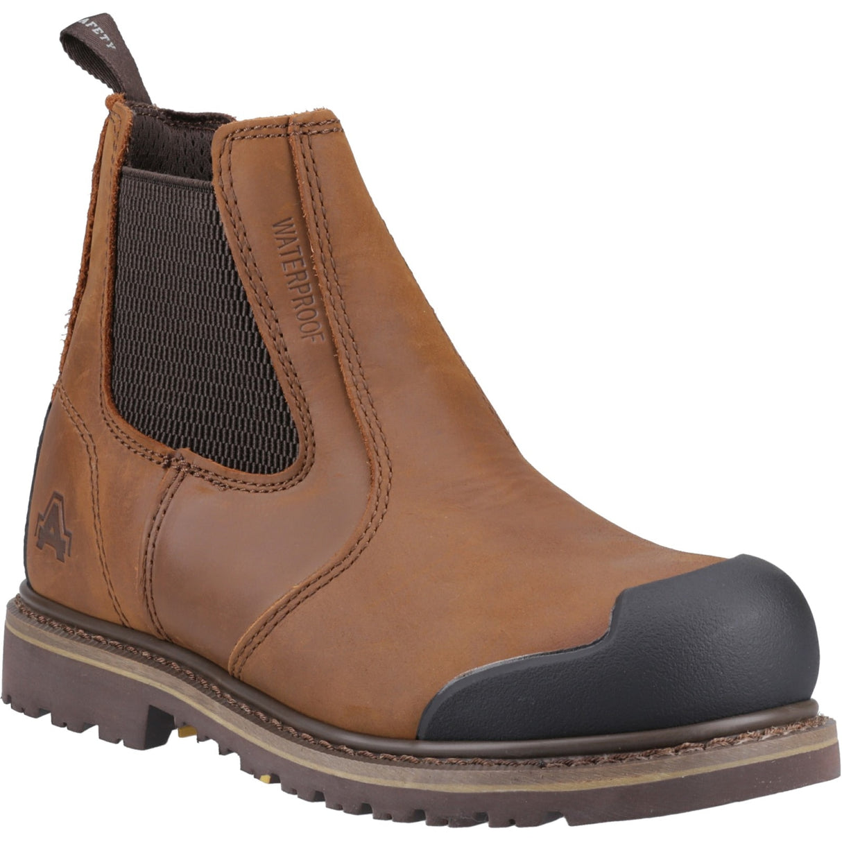 Amblers Safety Mens FS225 Goodyear Welted Waterproof Pull On Chelsea Safety Boot Brown