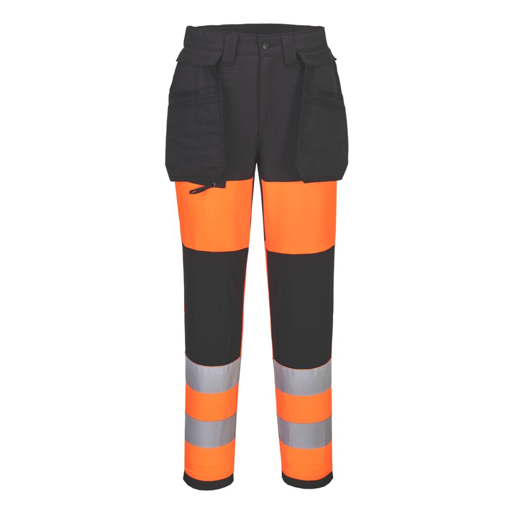 Portwest WX2 Eco Hi-Vis Women's Class 1 Stretch Trouser Orange/Black