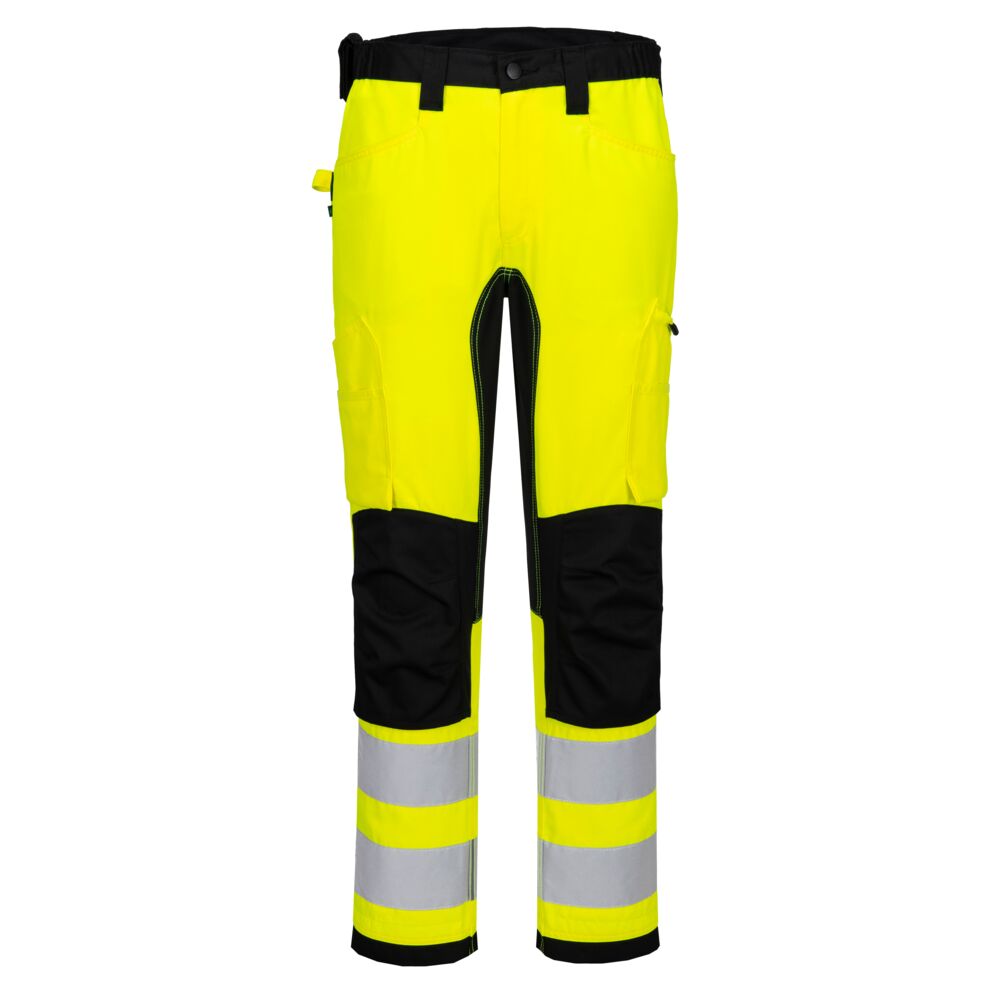 Portwest WX2 ECO Hi-Vis Stretch Trade Trouser Yellow/Black