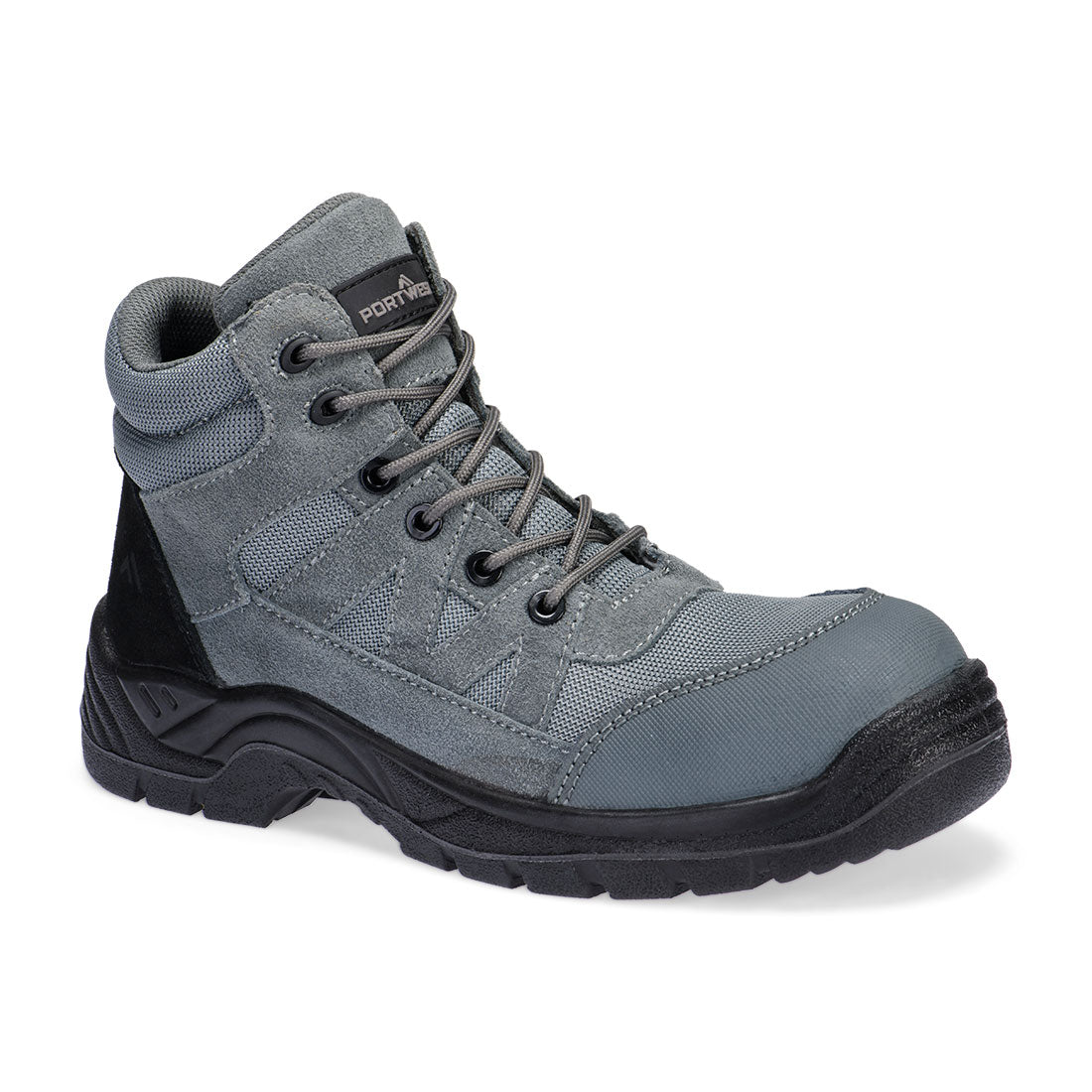 Portwest Composite Textile and Suede Ankle Boot S1PL SR FO Metal Grey