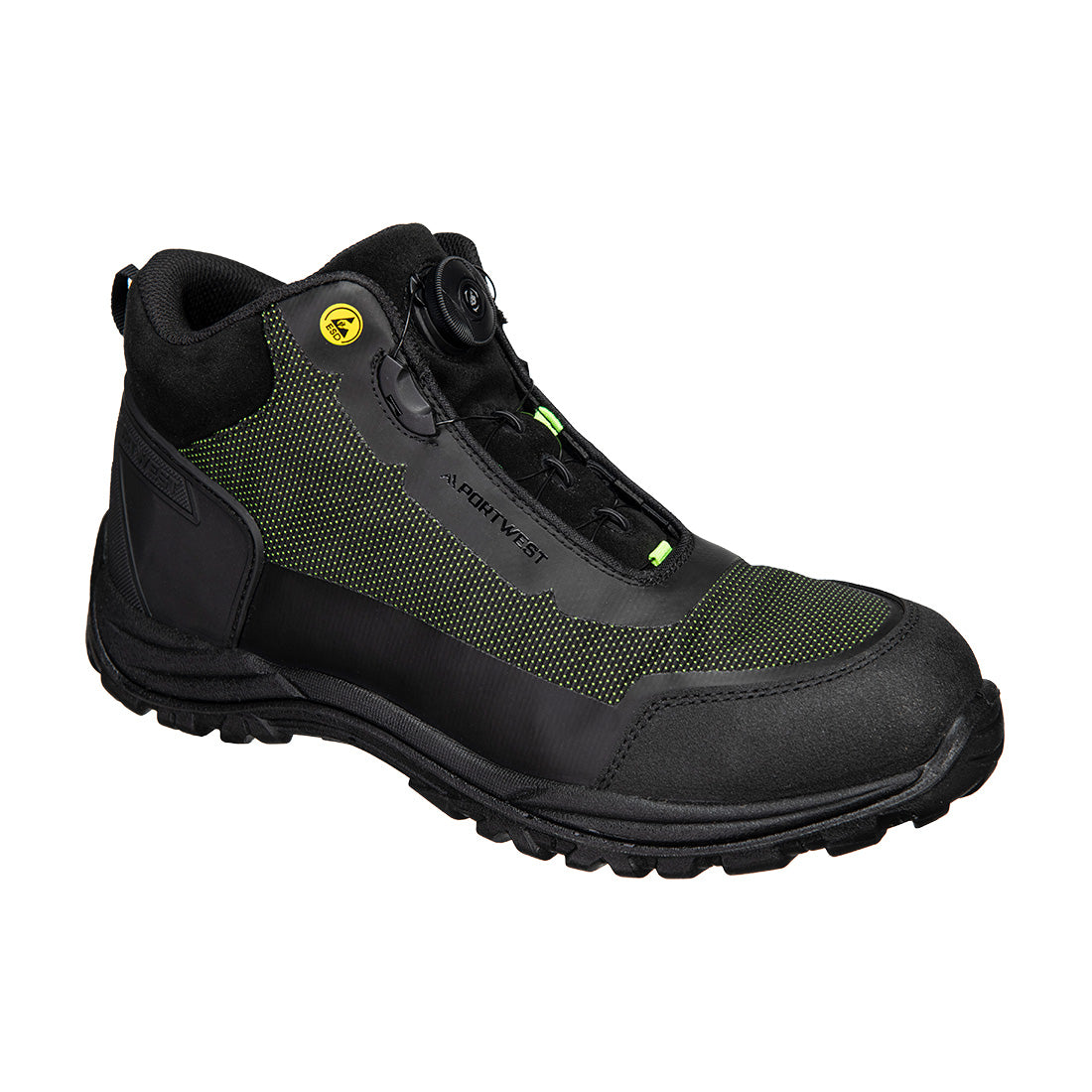 Portwest Composite Textile Mid Boot S3S ESD SR FO Black/Green