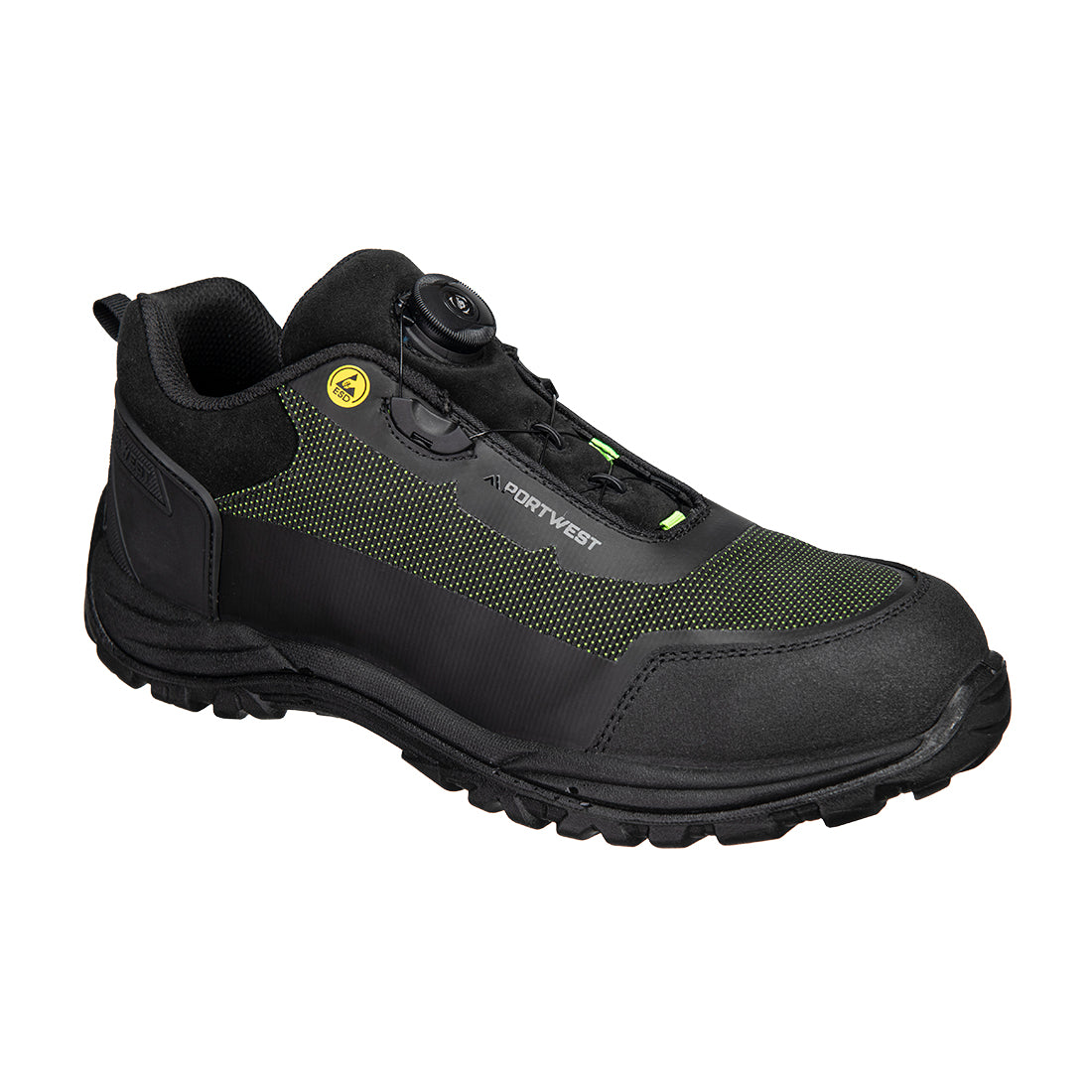 Portwest Composite Textile Low Shoe S3S ESD SR FO Black/Green