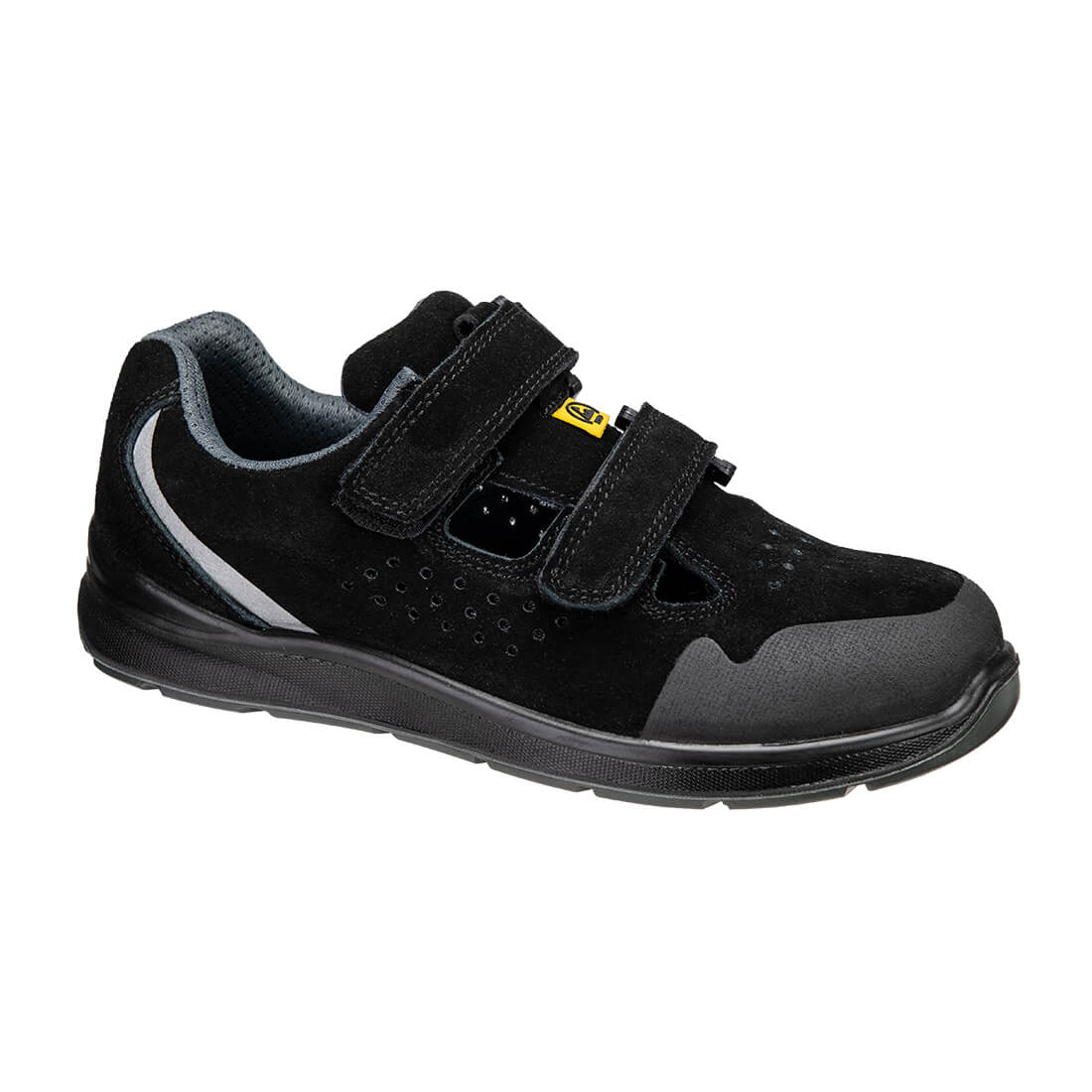 Portwest Steel Cow Suede Sandal S1P ESD SR FO Black